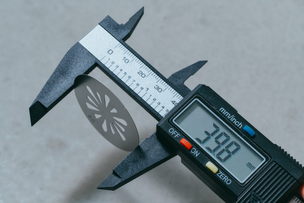SP Air付属ゴボの直径をノギスで測定した様子